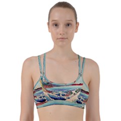 Wave Japanese Mount Fuji Woodblock Print Ocean Line Them Up Sports Bra by Salman4z