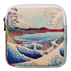 Wave Japanese Mount Fuji Woodblock Print Ocean Mini Square Pouch by Salman4z