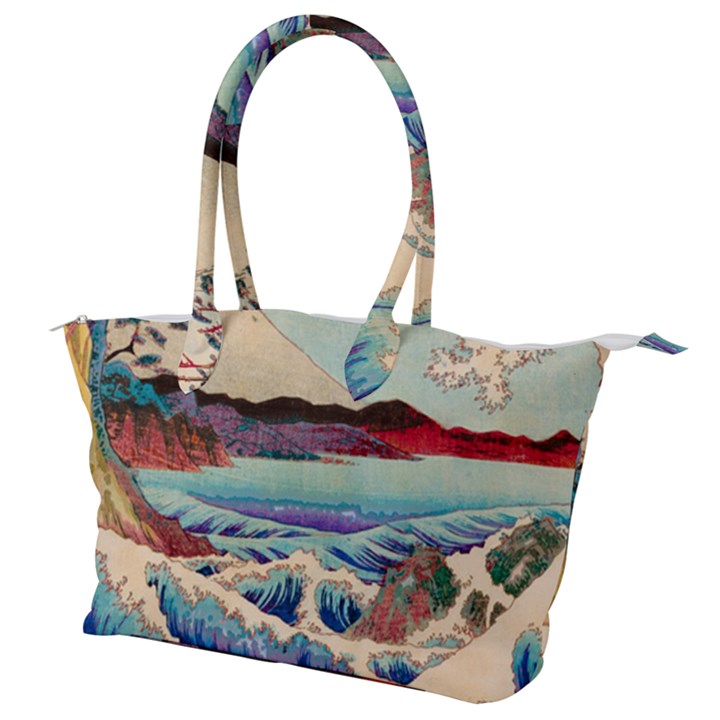 Wave Japanese Mount Fuji Woodblock Print Ocean Canvas Shoulder Bag