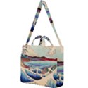 Wave Japanese Mount Fuji Woodblock Print Ocean Square Shoulder Tote Bag View1