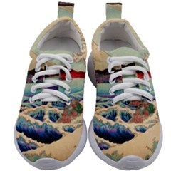 Wave Japanese Mount Fuji Woodblock Print Ocean Kids Athletic Shoes by Salman4z