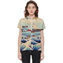 Wave Japanese Mount Fuji Woodblock Print Ocean Short Sleeve Pocket Shirt View1