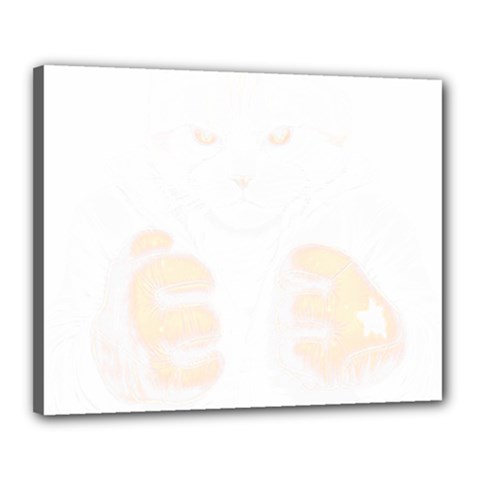 Boxing Cat Canvas 20  X 16  (stretched) by JayEdden