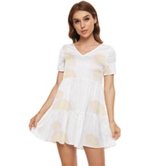 Boxing Cat Tiered Short Sleeve Babydoll Dress by JayEdden