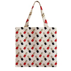 Nail Manicure Zipper Grocery Tote Bag by SychEva