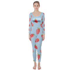 Strawberry Long Sleeve Catsuit by SychEva