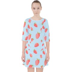 Strawberry Quarter Sleeve Pocket Dress by SychEva