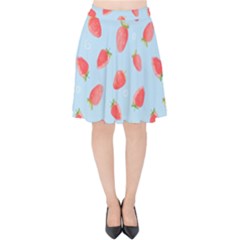 Strawberry Velvet High Waist Skirt by SychEva