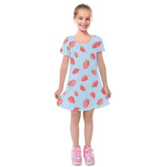 Strawberry Kids  Short Sleeve Velvet Dress by SychEva