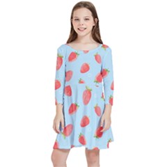 Strawberry Kids  Quarter Sleeve Skater Dress by SychEva