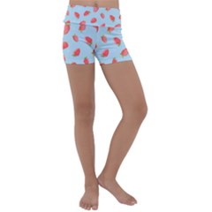 Strawberry Kids  Lightweight Velour Yoga Shorts by SychEva