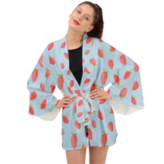 Strawberry Long Sleeve Kimono by SychEva