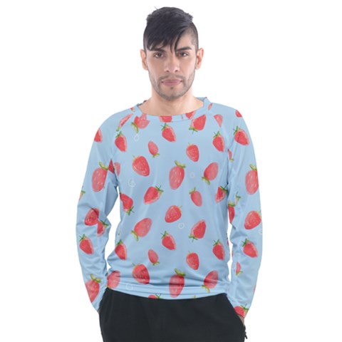 Strawberry Men s Long Sleeve Raglan Tee by SychEva