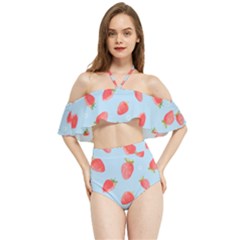 Strawberry Halter Flowy Bikini Set  by SychEva