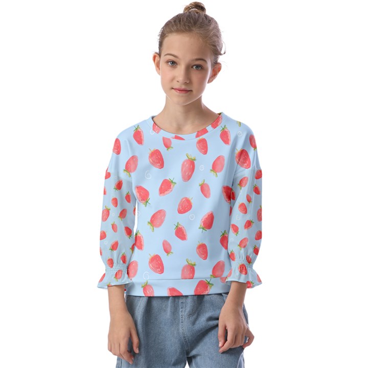 Strawberry Kids  Cuff Sleeve Top