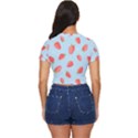 Strawberry Side Button Cropped Tee View4