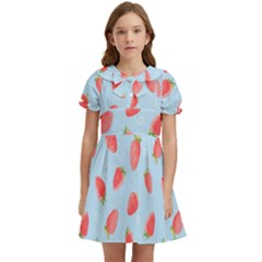 Strawberry Kids  Bow Tie Puff Sleeve Dress by SychEva