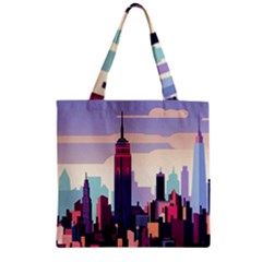 New York Skyline Cityscape Nyc New York City Landmark Zipper Grocery Tote Bag