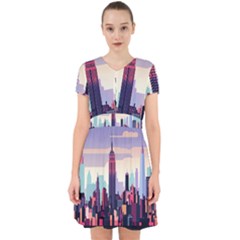 New York Skyline Cityscape Nyc New York City Landmark Adorable In Chiffon Dress by Jancukart