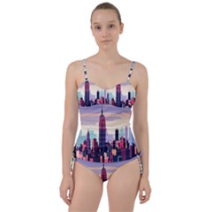 New York Skyline Cityscape Nyc New York City Landmark Sweetheart Tankini Set by Jancukart