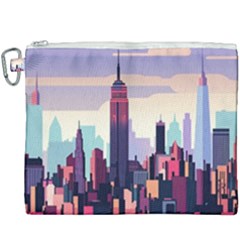 New York Skyline Cityscape Nyc New York City Landmark Canvas Cosmetic Bag (xxxl)