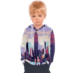 New York Skyline Cityscape Nyc New York City Landmark Kids  Overhead Hoodie