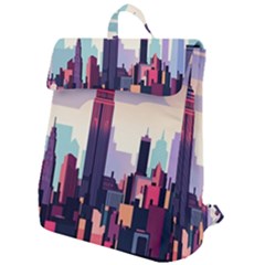 New York Skyline Cityscape Nyc New York City Landmark Flap Top Backpack