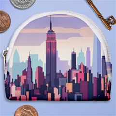 New York Skyline Cityscape Nyc New York City Landmark Horseshoe Style Canvas Pouch