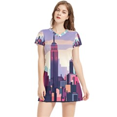 New York Skyline Cityscape Nyc New York City Landmark Women s Sports Skirt