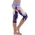 New York Skyline Cityscape Nyc New York City Landmark Kids  Lightweight Velour Capri Leggings  View3