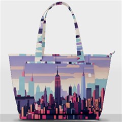 New York Skyline Cityscape Nyc New York City Landmark Back Pocket Shoulder Bag 