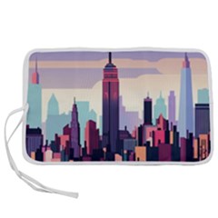 New York Skyline Cityscape Nyc New York City Landmark Pen Storage Case (m) by Jancukart