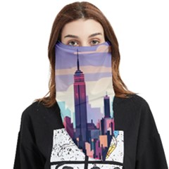 New York Skyline Cityscape Nyc New York City Landmark Face Covering Bandana (triangle) by Jancukart