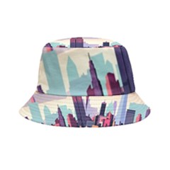 New York Skyline Cityscape Nyc New York City Landmark Inside Out Bucket Hat by Jancukart