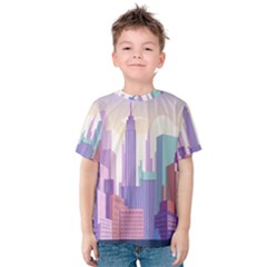 New York Skyline Cityscape Nyc New York City Kids  Cotton Tee