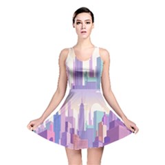 New York Skyline Cityscape Nyc New York City Reversible Skater Dress