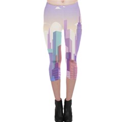 New York Skyline Cityscape Nyc New York City Capri Leggings 