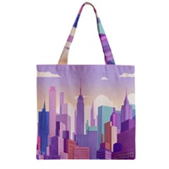 New York Skyline Cityscape Nyc New York City Zipper Grocery Tote Bag