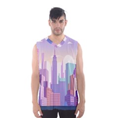 New York Skyline Cityscape Nyc New York City Men s Basketball Tank Top