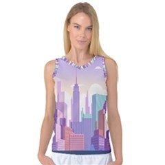 New York Skyline Cityscape Nyc New York City Women s Basketball Tank Top