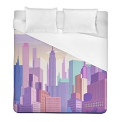 New York Skyline Cityscape Nyc New York City Duvet Cover (Full/ Double Size)