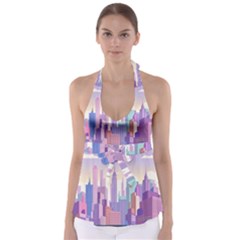 New York Skyline Cityscape Nyc New York City Babydoll Tankini Top