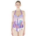 New York Skyline Cityscape Nyc New York City Halter Swimsuit View1