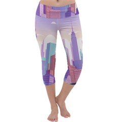 New York Skyline Cityscape Nyc New York City Capri Yoga Leggings