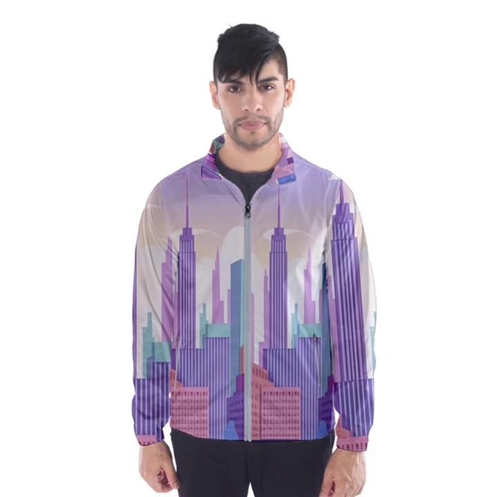 New York Skyline Cityscape Nyc New York City Men s Windbreaker