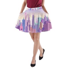 New York Skyline Cityscape Nyc New York City A-line Pocket Skirt