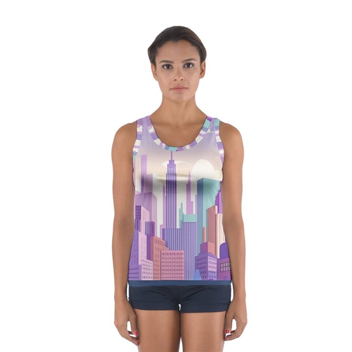 New York Skyline Cityscape Nyc New York City Sport Tank Top 