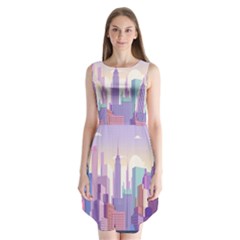 New York Skyline Cityscape Nyc New York City Sleeveless Chiffon Dress  