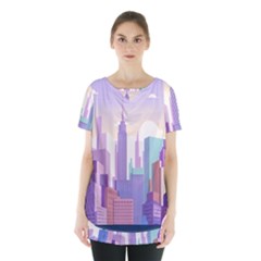 New York Skyline Cityscape Nyc New York City Skirt Hem Sports Top