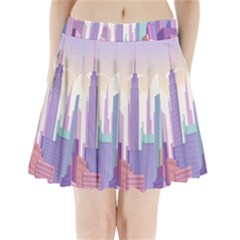 New York Skyline Cityscape Nyc New York City Pleated Mini Skirt